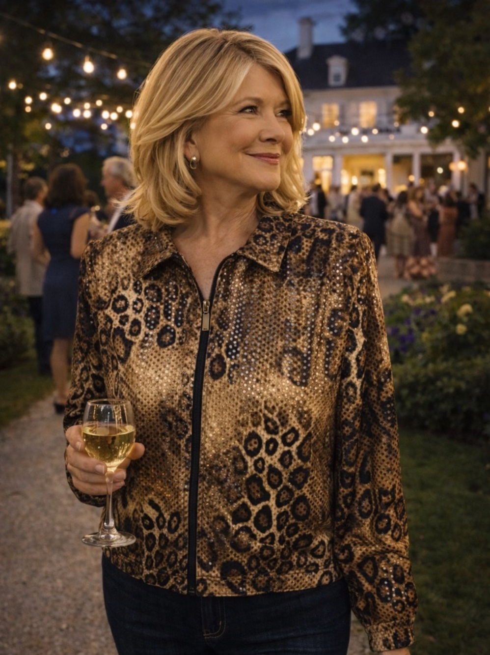 Joseph Ribkoff Trends sparkly full zip formal leopard print jacket.  Made in 🇨🇦